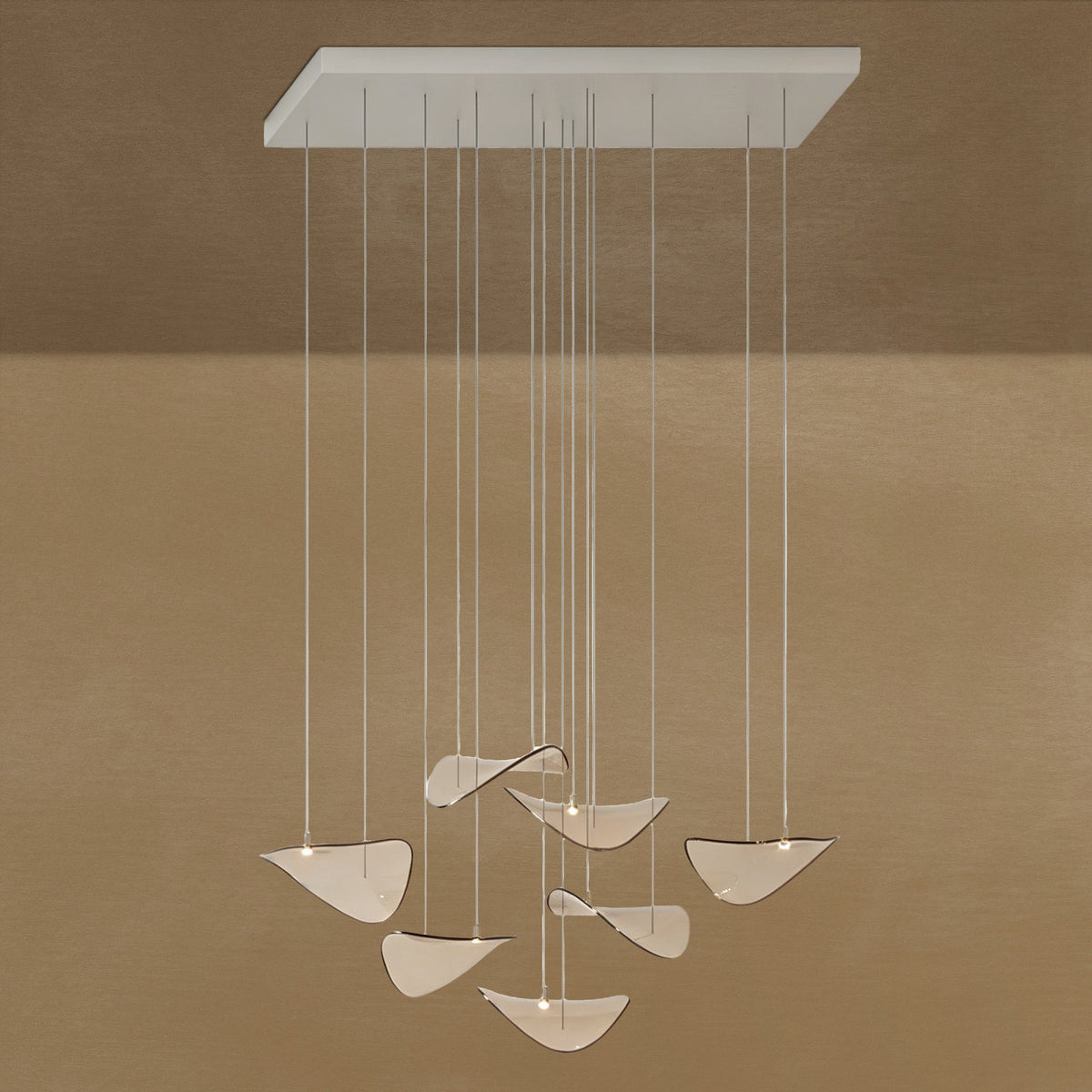 Galaxy Wave Floating Leaf Crystal Spiral Chandelier