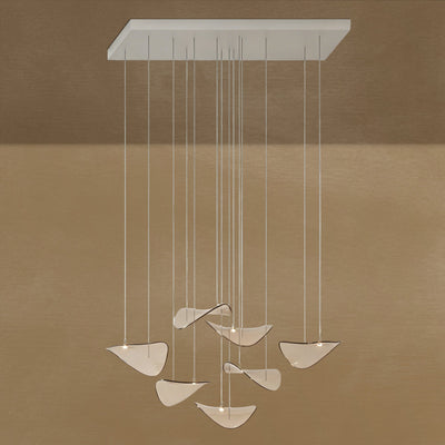 Galaxy Wave Floating Leaf Crystal Spiral Chandelier