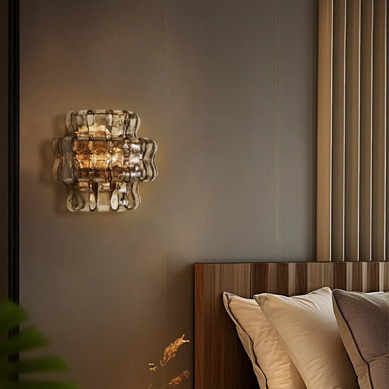 Ghiaccio Modern Glass Bedroom Wall Sconces