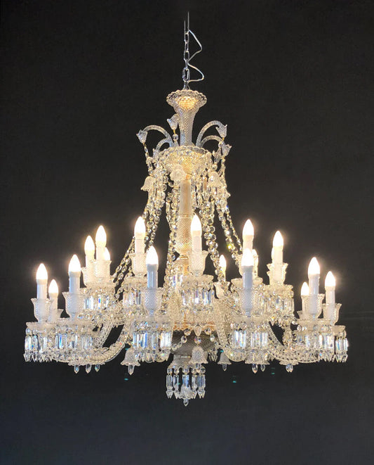 Short 24 Lights Custom Clear Chandelier Crystal Lighting