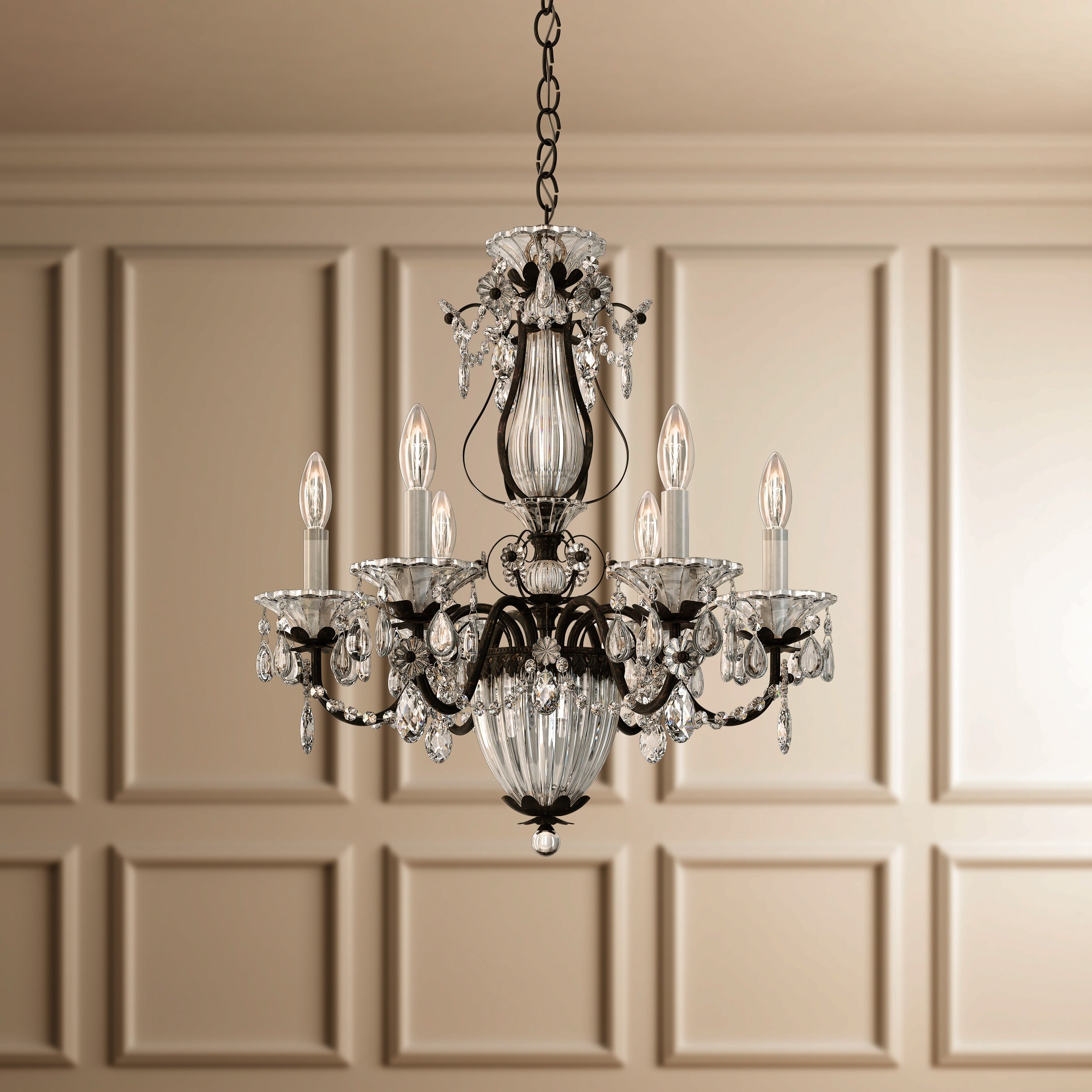 Luster Gaze Heritage Bloom 7-Light Chandelier - Background Shot