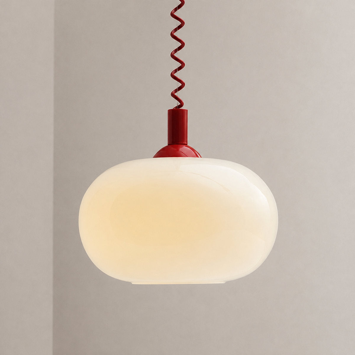 Tricolordeer Adjustable Coil Cord Glass Pendant Light