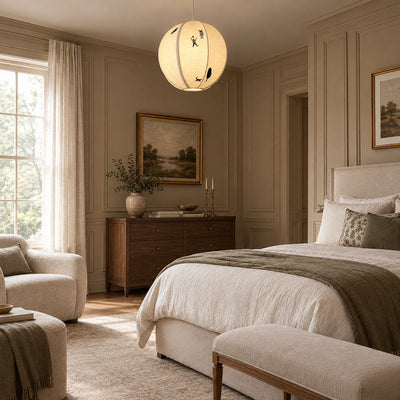 Playful Stitched Fabric Ceiling Pendant Light