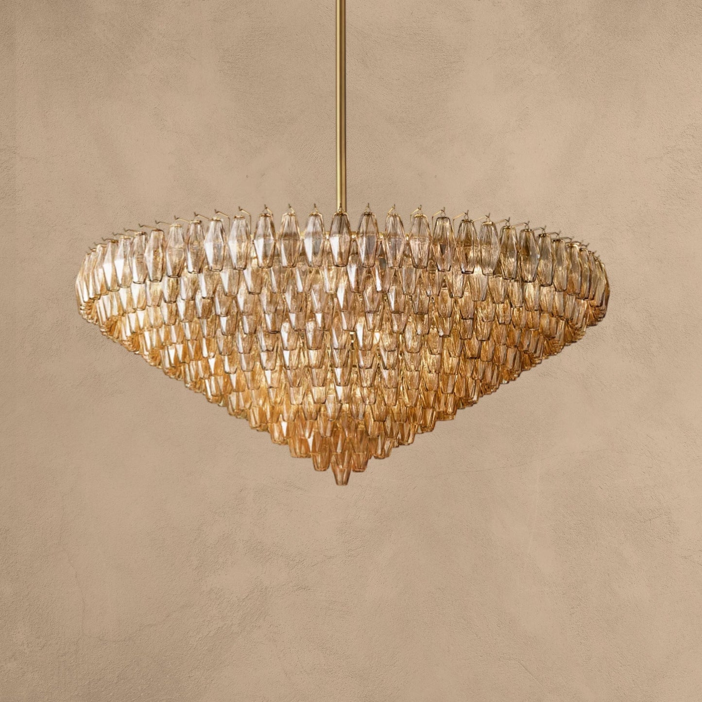 Cyra Glass Tiered Round Chandelier