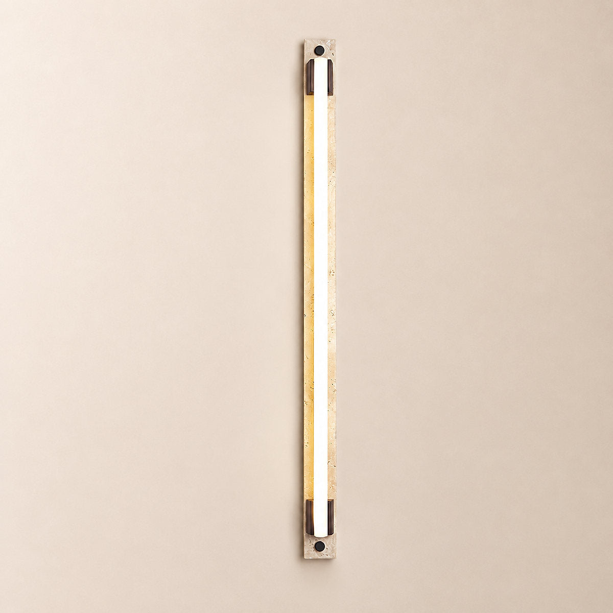 Caelum Light Bar Wall Lamp, 1.9-Inch x H 23.6-Inch, Wood & Yellow Travertine, Warm Light for Living Room & Dining Room