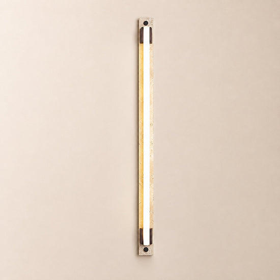 Caelum Light Bar Wall Lamp, 1.9-Inch x H 23.6-Inch, Wood & Yellow Travertine, Warm Light for Living Room & Dining Room