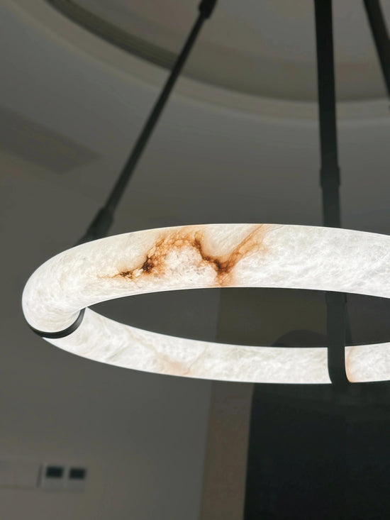 Modern Round Alabaster Chandelier for Living Room/Bedroom