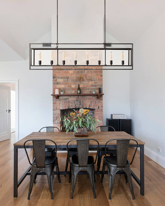 Bickman Glass Lantern Rectangular Chandelier