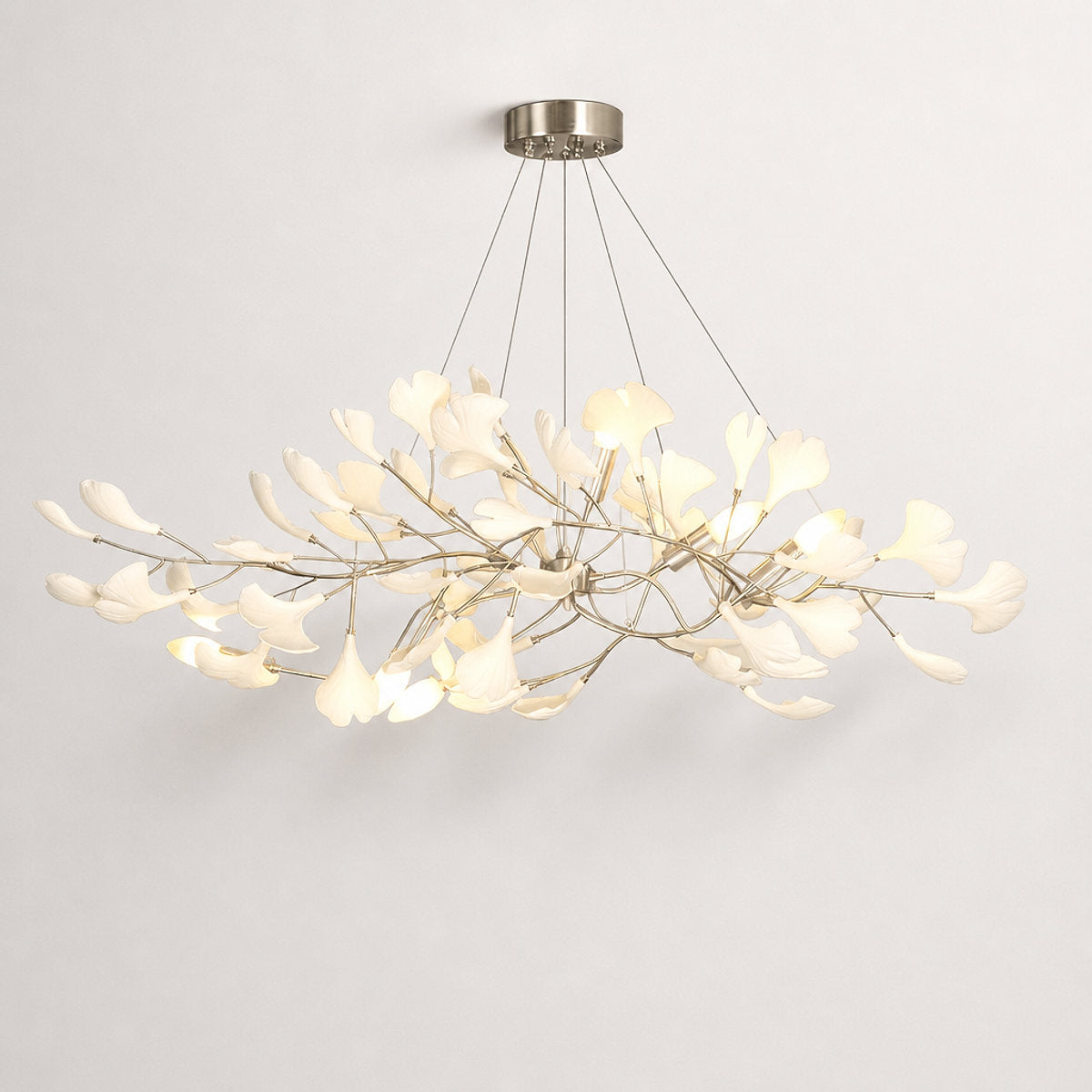 Porcelain Leaf Horizontal Branch Chandelier