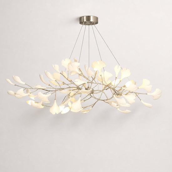 Porcelain Leaf Horizontal Branch Chandelier