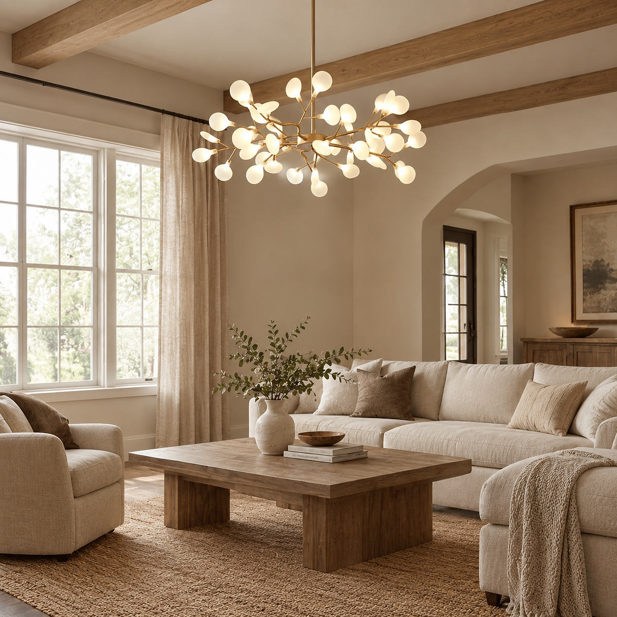 Firefly Starburst Glass Sputnik Chandelier