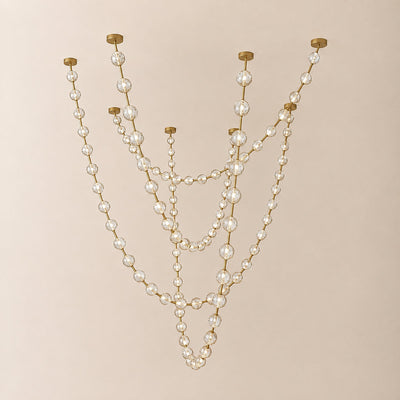 Draped Acrylic Sphere Link Chandelier
