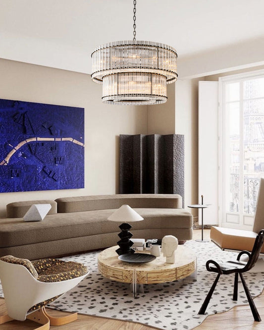 Sun Marcus Two-Tier Glass Round Chandelier 22", 37", 48", 60"