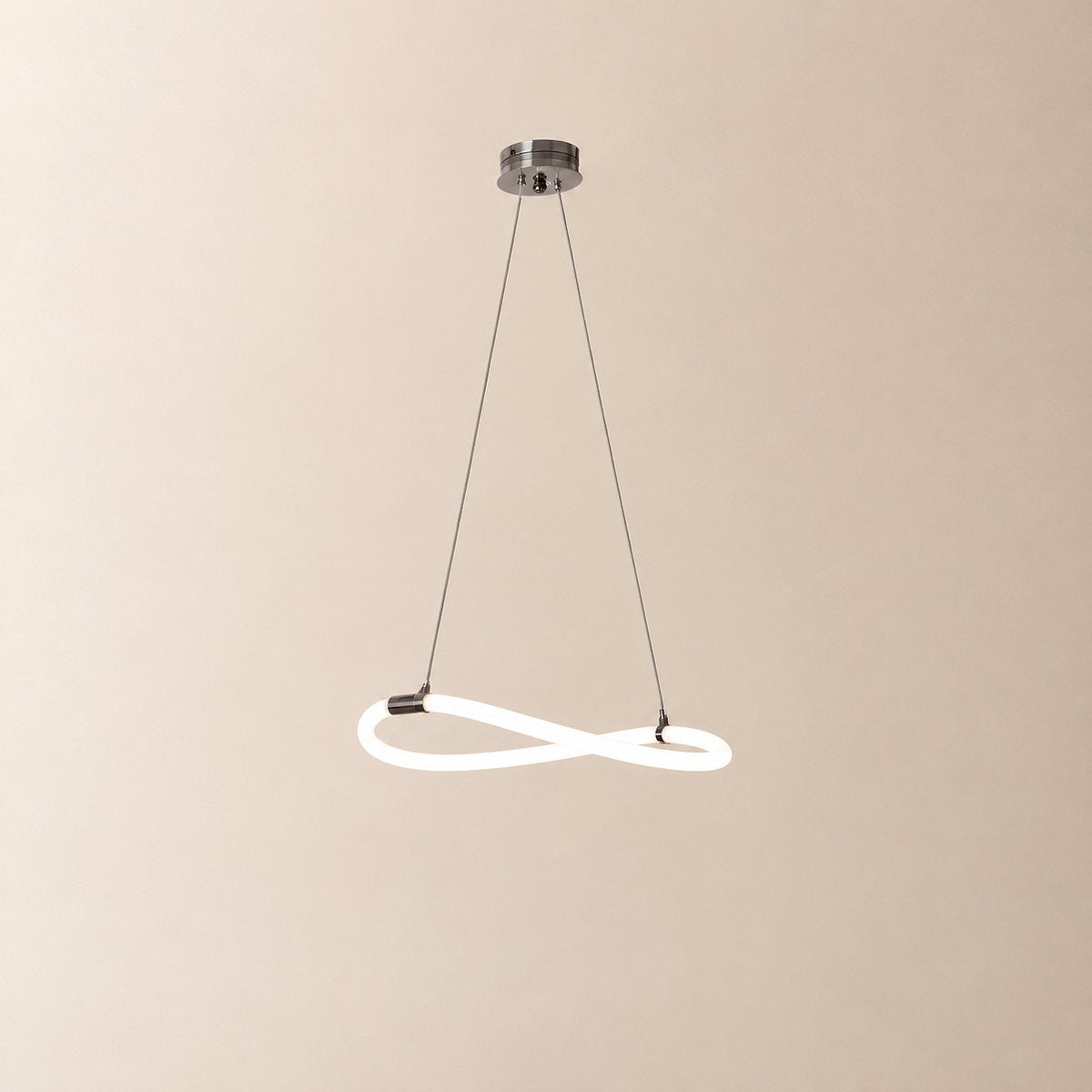 Sculptural Curved Linear and Round LED Chandelier