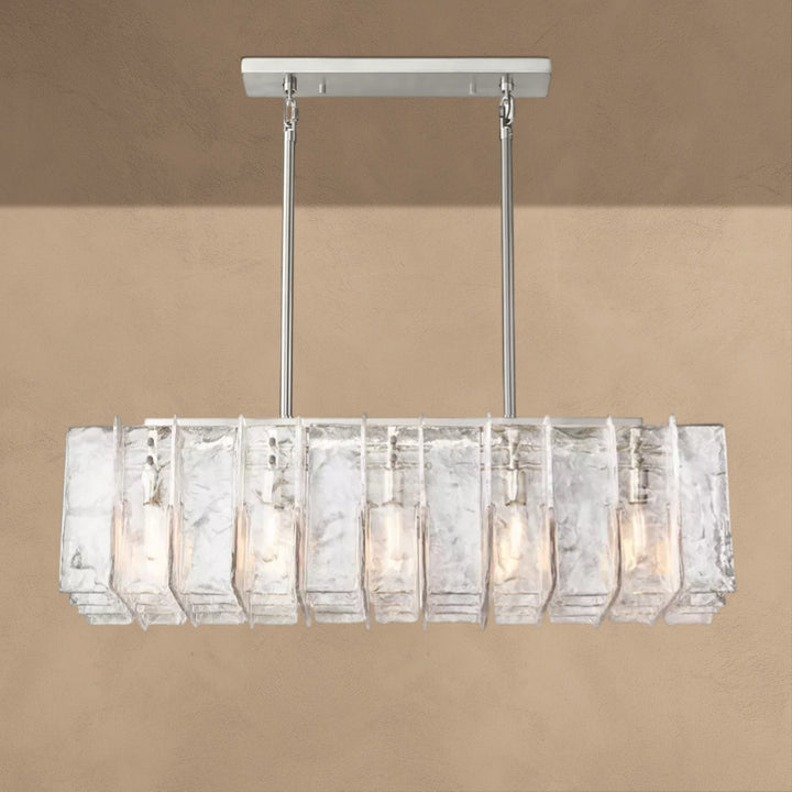 Latrel Clear Glass Rectangular Chandelier 49"