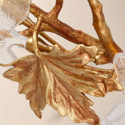 Tricolordeer Brass Maple Leaf Pendant Light