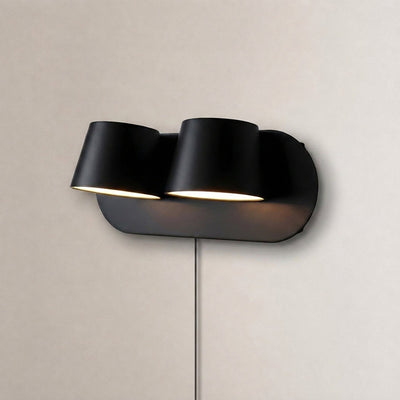 Angle Adjustable Plug-in Wall Lamp, 4.7~15-Inch x H 4.7~3.9-Inch, Black, Warm Light & US Plug for Bedroom & Living Room