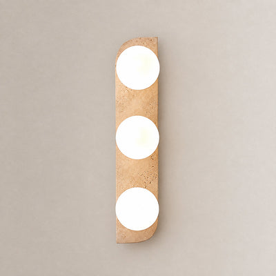 Elysian Travertine Wall Lamp, 3.9-Inch x H 7.1~18.9-Inch, Yellow Travertine & White for Living Room & Dining Room