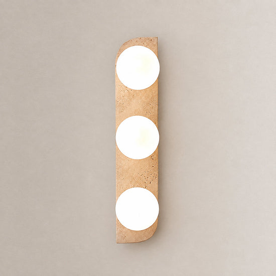 Elysian Travertine Wall Lamp, 3.9-Inch x H 7.1~18.9-Inch, Yellow Travertine & White for Living Room & Dining Room