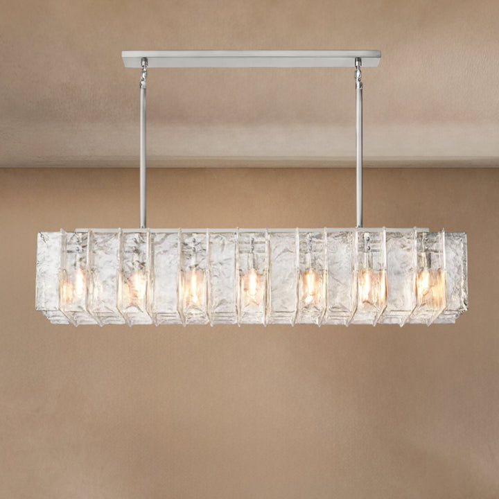 Latrel Clear Glass Rectangular Chandelier 67"