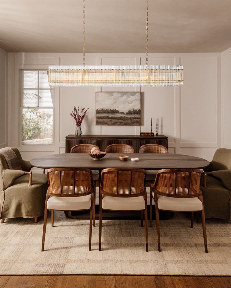 Sun Marcus Glass Rectangle Chandelier 54", 72"