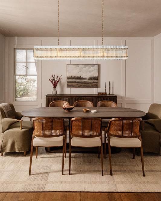 Sun Marcus Glass Rectangle Chandelier 54", 72"