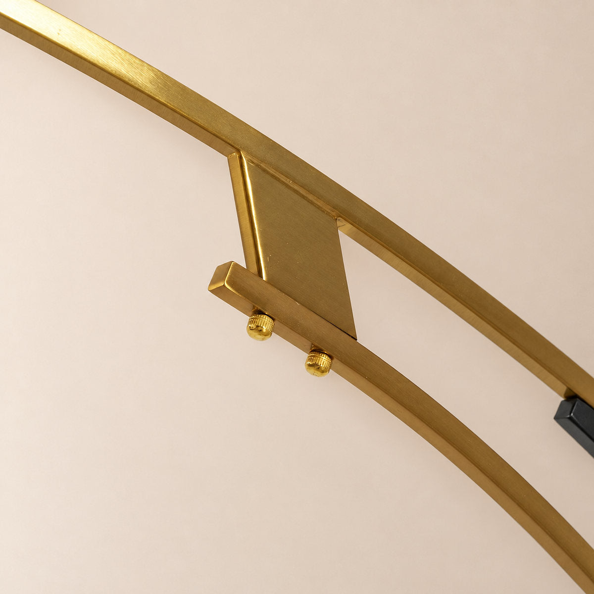 Tricolordeer Curved Black and Gold Fabric Floor Lamp