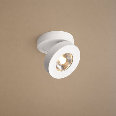 Round Rotating LED Downlight Wall Lamp, 3.4-Inch x H 0.9-Inch, White, Warm Light for Bedroom & Living Room