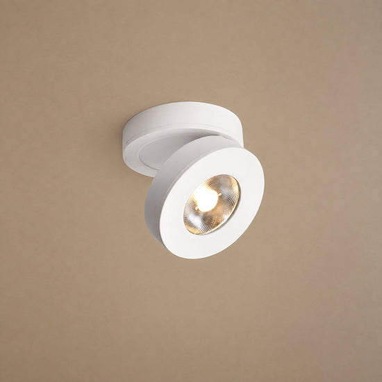 Round Rotating LED Downlight Wall Lamp, 3.4-Inch x H 0.9-Inch, White, Warm Light for Bedroom & Living Room