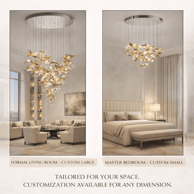 Galaxy Wave Floating Leaf Crystal Spiral Chandelier