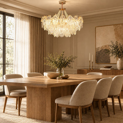 Gold Glass Drop Chandelier