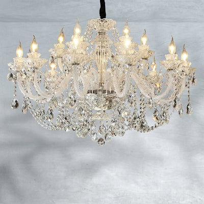Luster Gaze Veridian Grandeur Crystal Chandelier - Background Shot