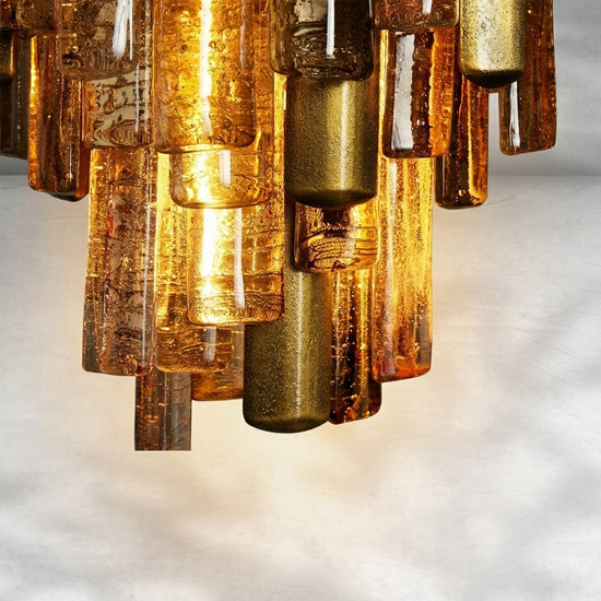 Luster Gaze Veridian Bloom Glass Pendant - Background Shot