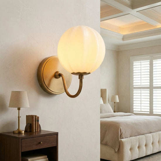Luster Gaze Heirloom Radiance Wall Sconce - American master bedroom with coffered ceiling