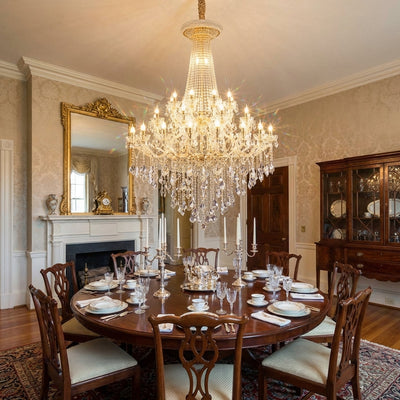 Luster Gaze Grand Empire K9 Crystal Chandelier - formal American dining room