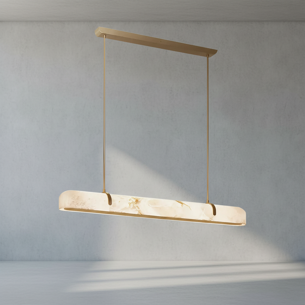 Luster Gaze Alabaster Aura Linear Chandelier - Background Shot