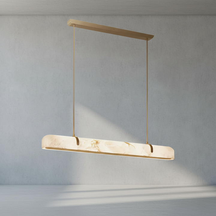 Luster Gaze Alabaster Aura Linear Chandelier - Background Shot