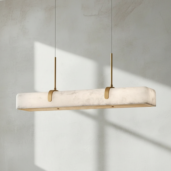 Luster Gaze Alabaster Aura Linear Chandelier - Background Shot