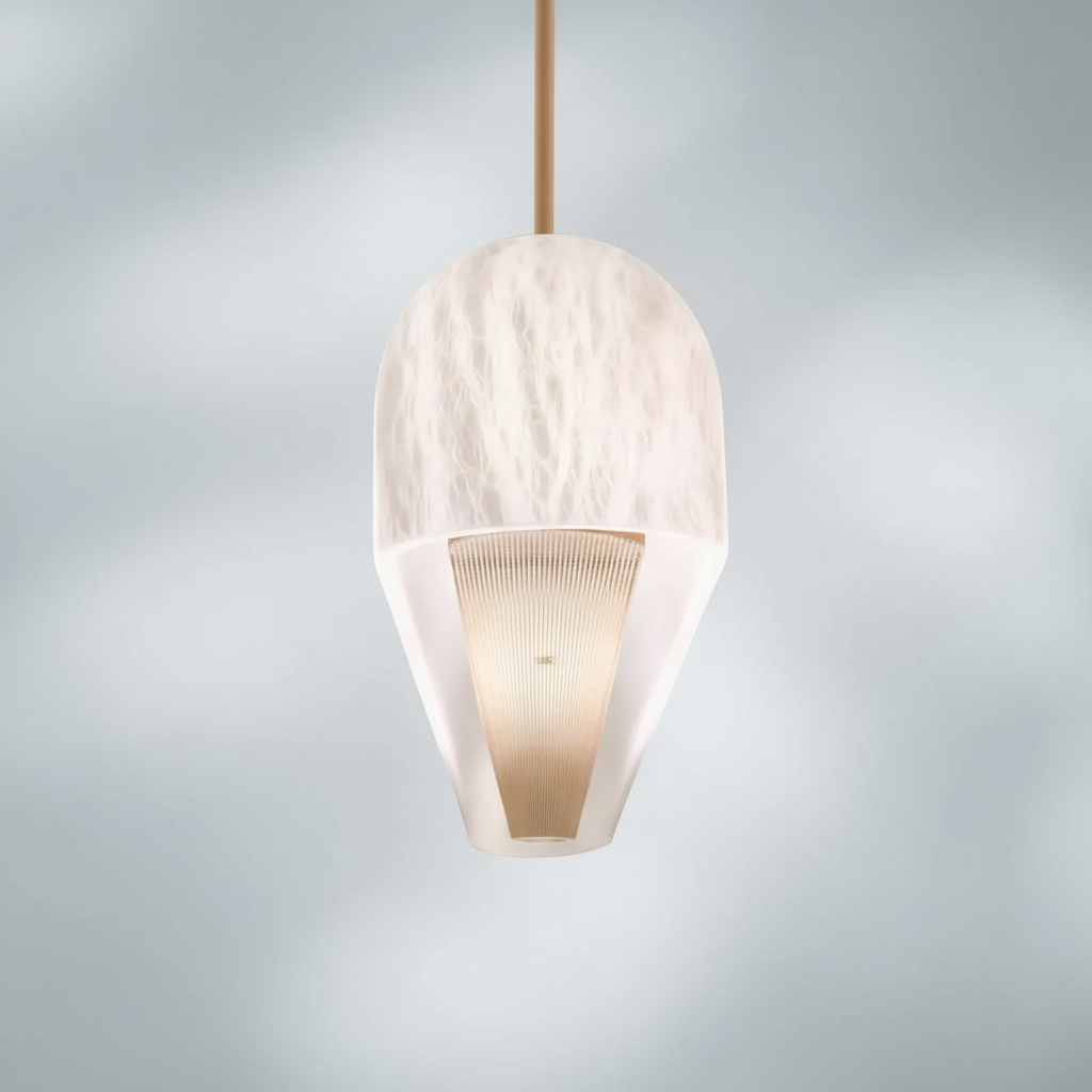 Luster Gaze Alabaster Aura Linear Chandelier - Background Shot