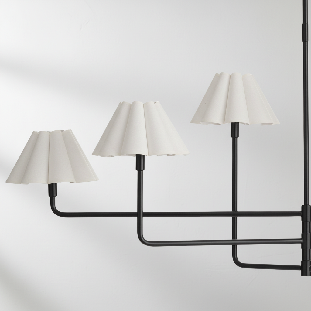Luster Gaze Sculptural Linen Bloom Chandelier - Background Shot