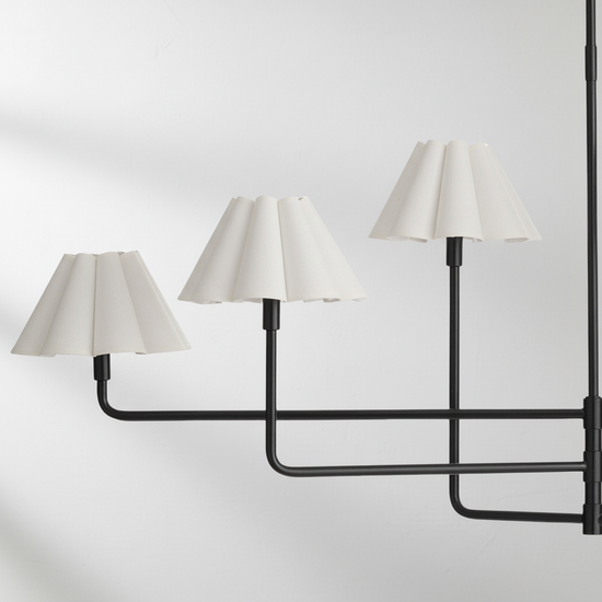 Luster Gaze Sculptural Linen Bloom Chandelier - Background Shot