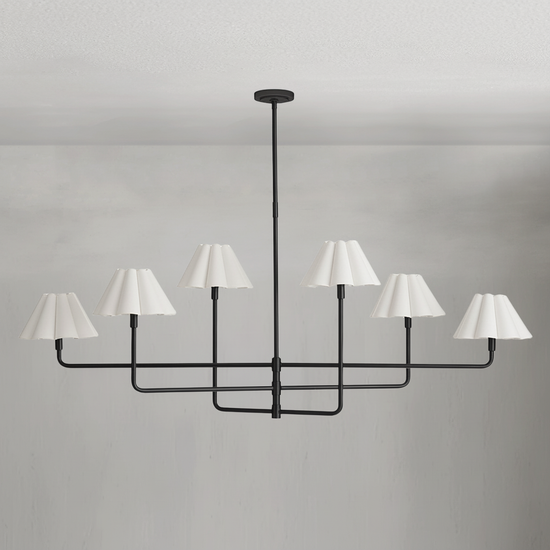 Luster Gaze Sculptural Linen Bloom Chandelier - Background Shot