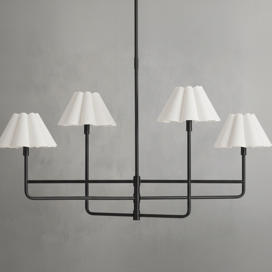 Luster Gaze Sculptural Linen Bloom Chandelier - Background Shot