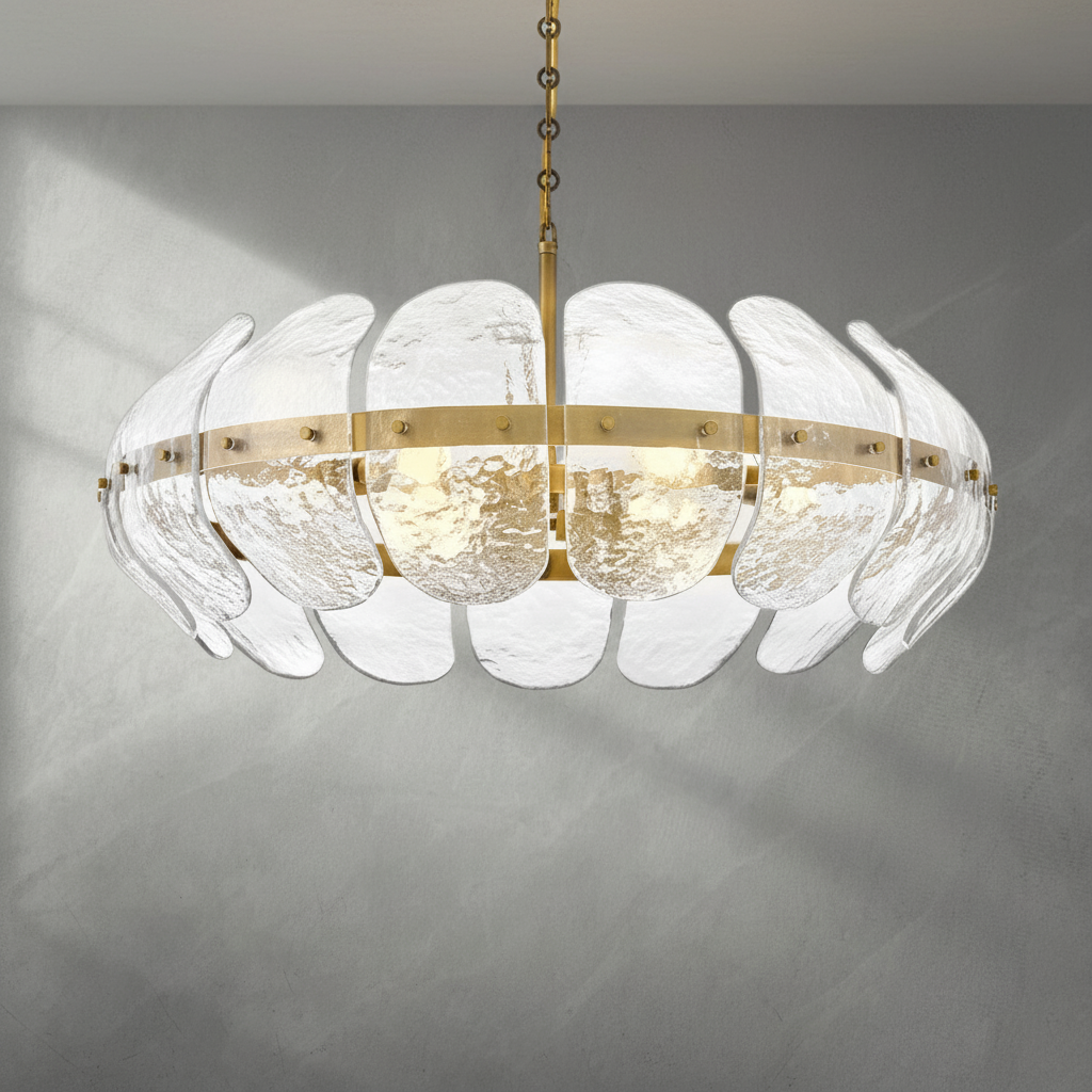 Luster Gaze Veridian Bloom Heritage Brass Chandelier - Background Shot