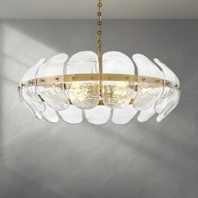 Luster Gaze Veridian Bloom Heritage Brass Chandelier - Background Shot