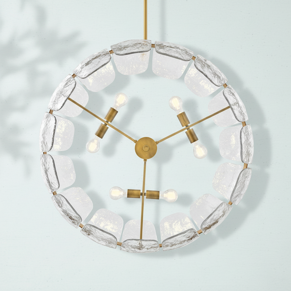 Luster Gaze Veridian Bloom Heritage Brass Chandelier - Background Shot