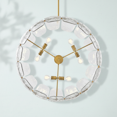 Luster Gaze Veridian Bloom Heritage Brass Chandelier - Background Shot