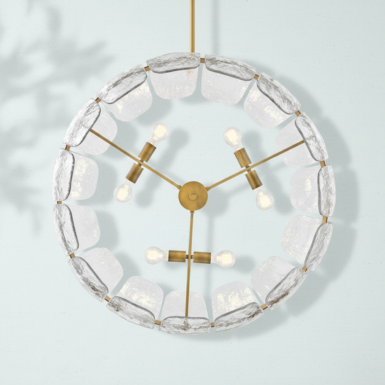 Luster Gaze Veridian Bloom Heritage Brass Chandelier - Background Shot
