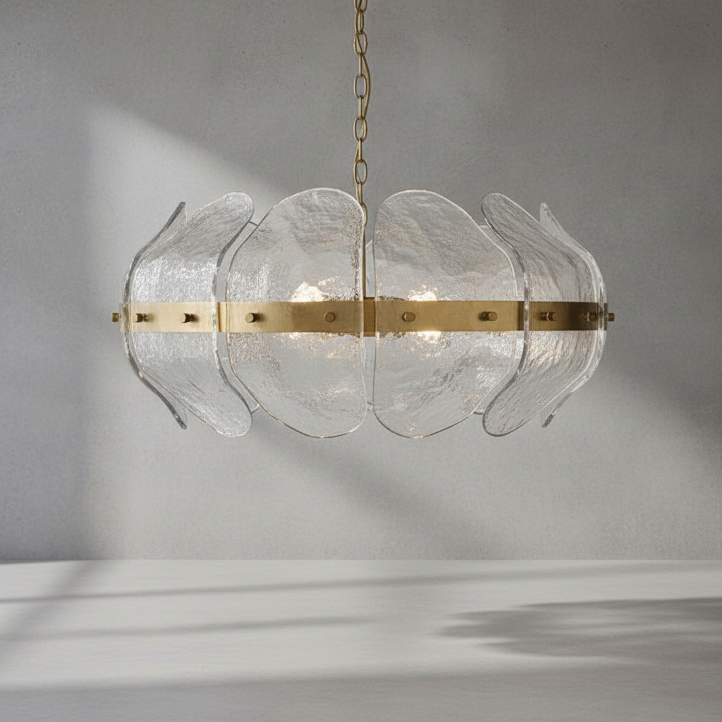 Luster Gaze Veridian Bloom Heritage Brass Chandelier - Background Shot