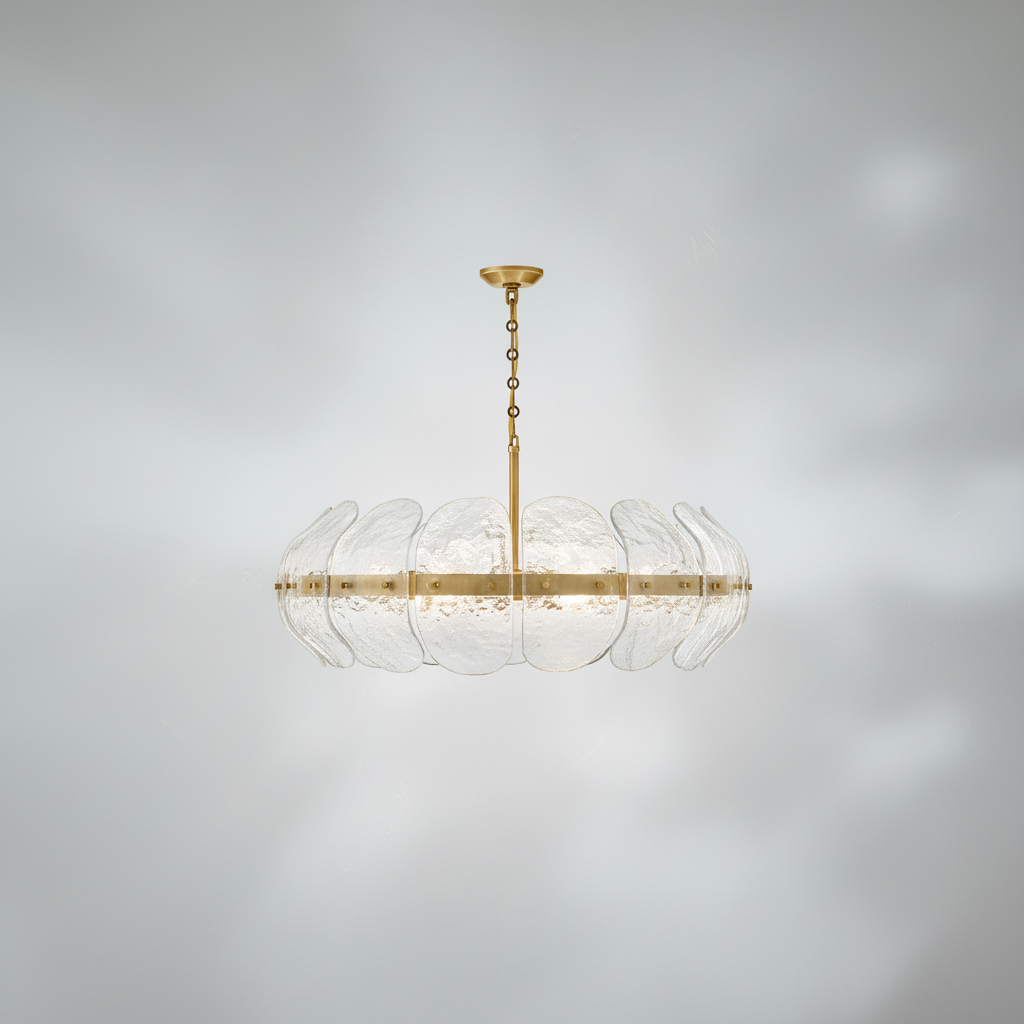 Luster Gaze Veridian Bloom Heritage Brass Chandelier - Background Shot